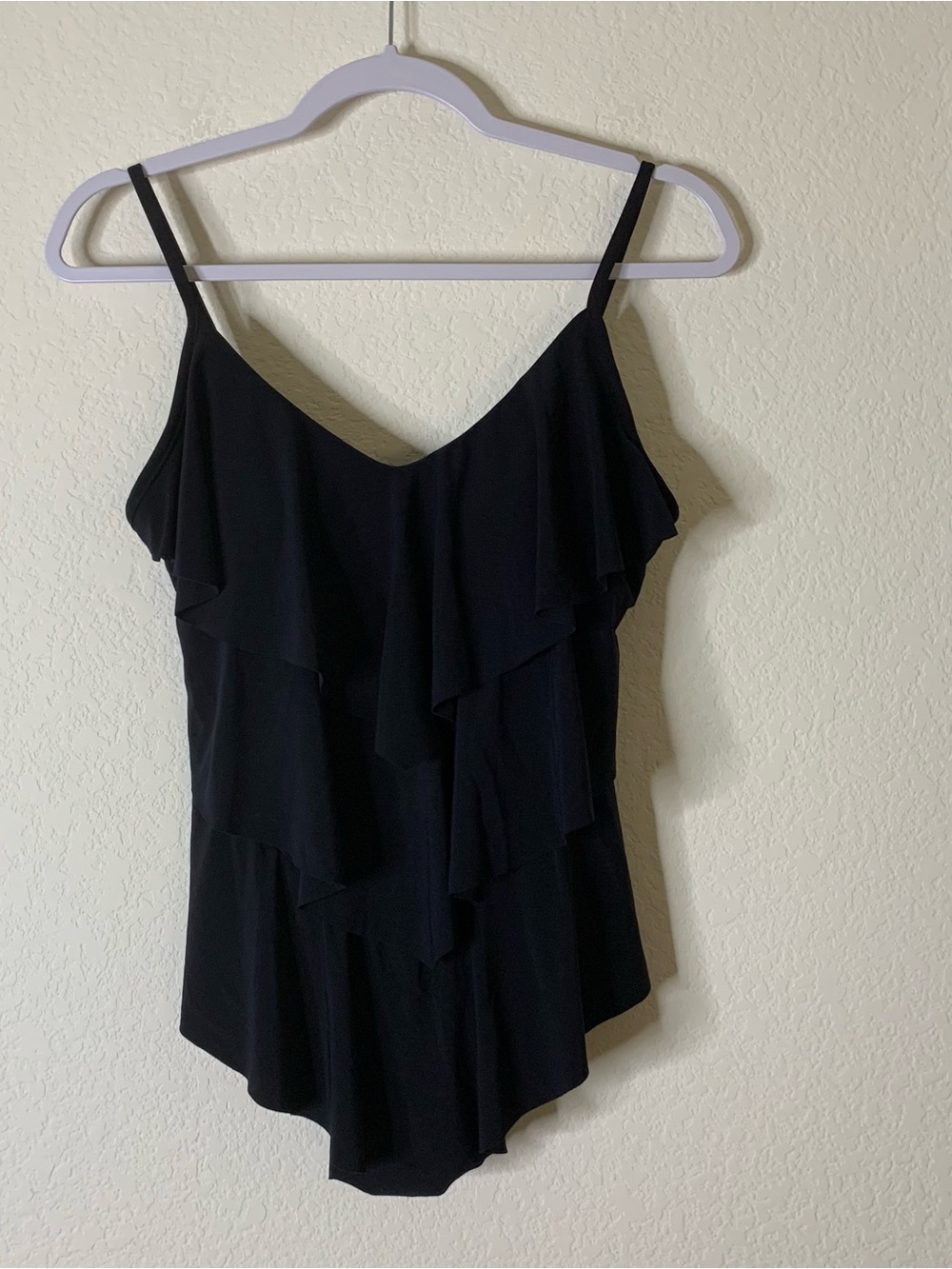 Magicsuit black womens Rita tiered Tankini top 8 NWT